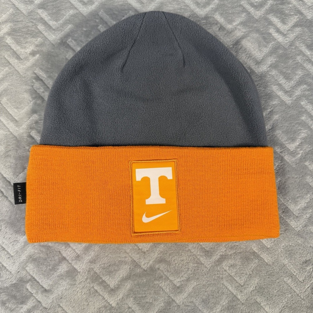 Nike Tennessee Volunteers Beanie Hat One Size Dri-Fit Grey Orange Cuffed Knit